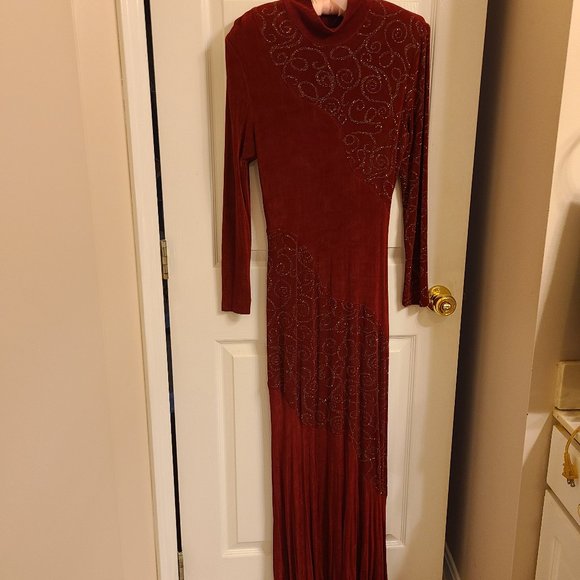 Vintage Lori Weidner Garnet Gown - Picture 10 of 14